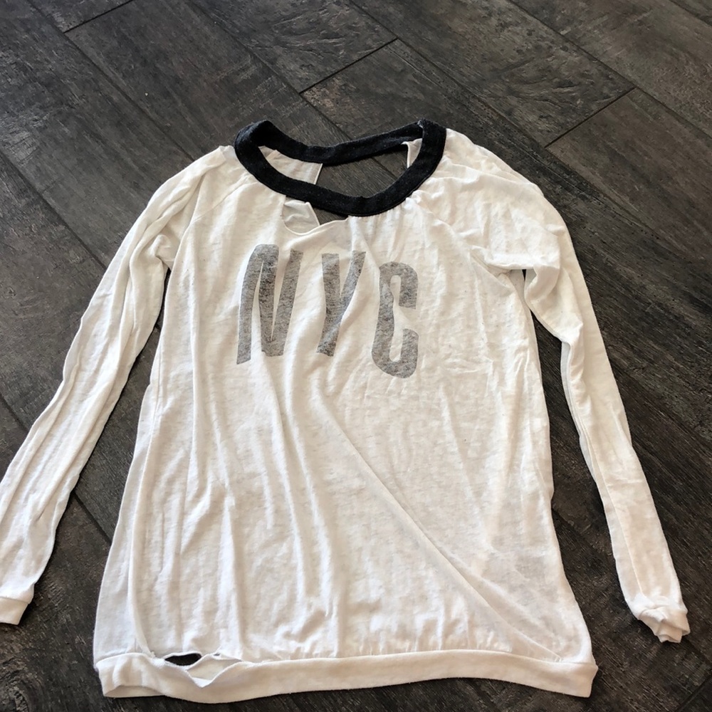 White Chaser long sleeve with hole detailing